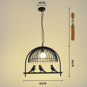 Resin Iron Bird Cage Chandelier-Pendant Lights