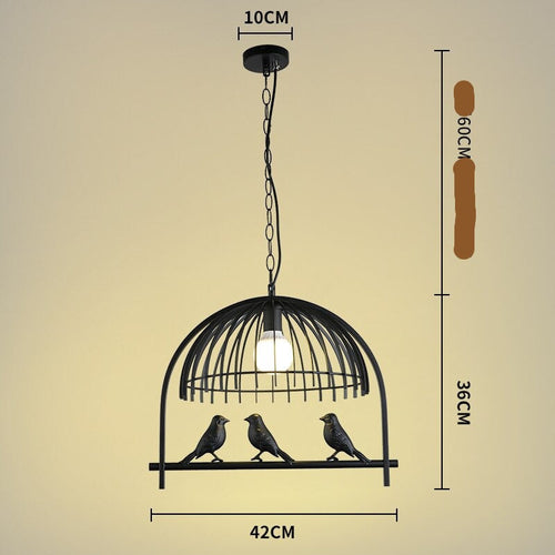 Resin Iron Bird Cage Chandelier-Pendant Lights