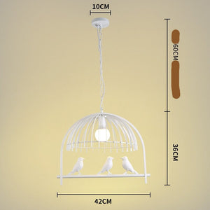 Resin Iron Bird Cage Chandelier-Pendant Lights