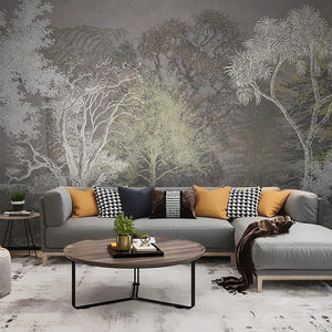 Retro Forest 3D Tree Wallpaper for Home Wall Decor-Trees Wallpaper