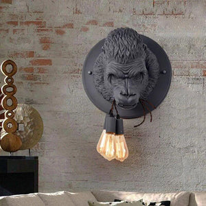 Retro Resin Gorilla Wall Lamp Decor-Wall Lights