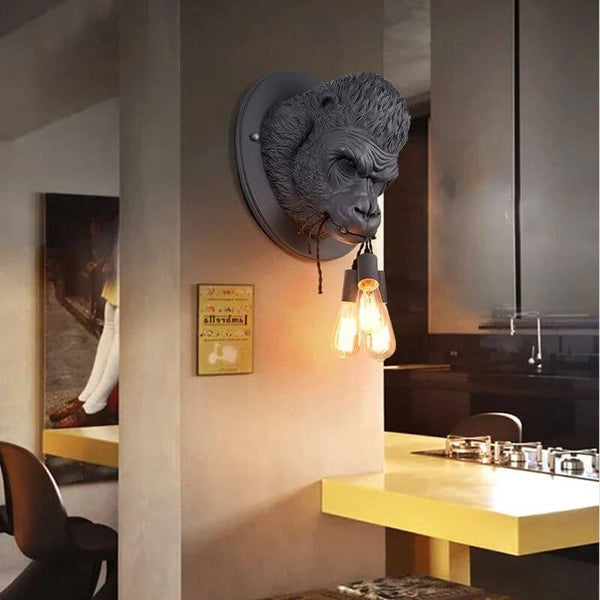 Retro Resin Gorilla Wall Lamp Decor-Wall Lights