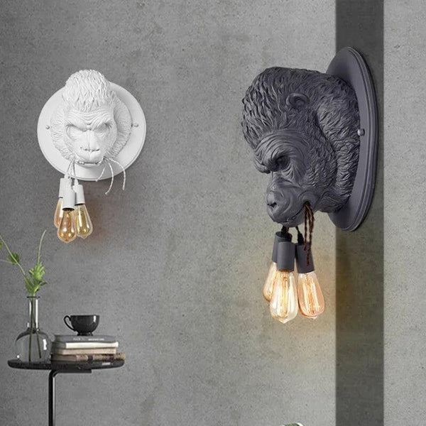 Retro Resin Gorilla Wall Lamp Decor-Wall Lights