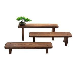 Retro Solid Oak Wood Shoe Long Bench-Bench