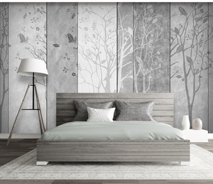 Retro Woods Theme Design: Tree Planks Wallpaper Murals-Trees Wallpaper
