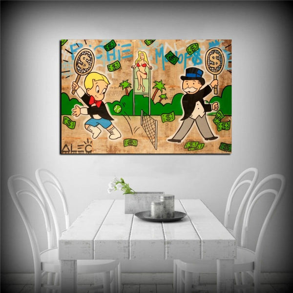 Richie Rich Tennis Alec Monopoly Canvas Print-Wall Posters