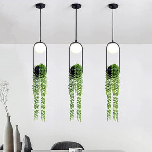 Ring Plant Pot Hanging Lamp - Floral Decor-Pendant Lights