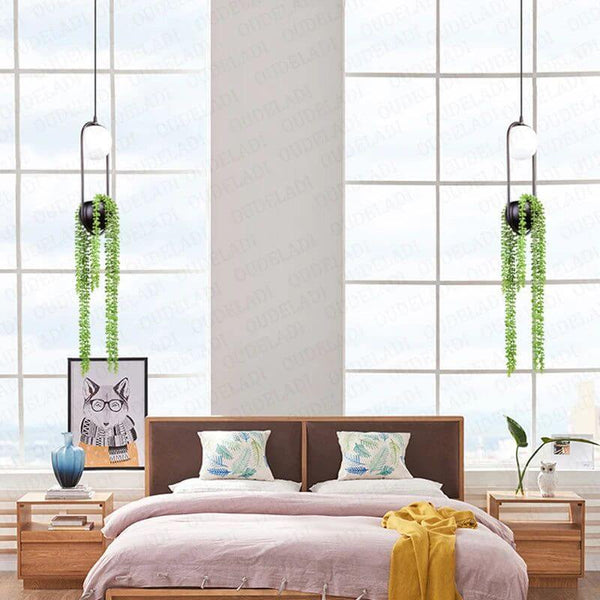 Ring Plant Pot Hanging Lamp - Floral Decor-Pendant Lights