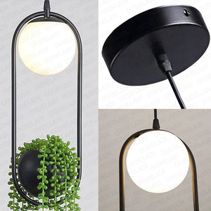 Ring Plant Pot Hanging Lamp - Floral Decor-Pendant Lights