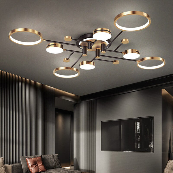 Rings Chandelier – Modern Elegance with Adjustable Lighting-Ceiling Chandelier