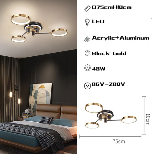 Rings Chandelier – Modern Elegance with Adjustable Lighting-Ceiling Chandelier