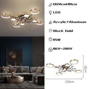 Rings Chandelier – Modern Elegance with Adjustable Lighting-Ceiling Chandelier