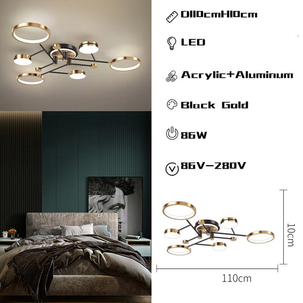 Rings Chandelier – Modern Elegance with Adjustable Lighting-Ceiling Chandelier