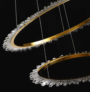 Rings Crystal LED Staircase Chandelier: Elegance-Staircase Chandelier