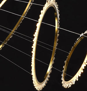 Rings Crystal LED Staircase Chandelier: Elegance-Staircase Chandelier