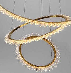 Rings Crystal LED Staircase Chandelier: Elegance-Staircase Chandelier