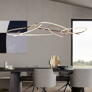 Rings LED Chandelier: Stunning Lighting Fixture-Kitchen Island
