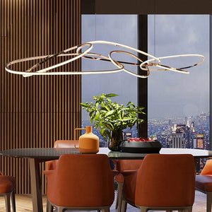 Rings LED Chandelier: Stunning Lighting Fixture-Kitchen Island