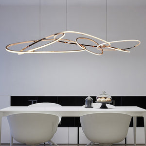 Rings LED Chandelier: Stunning Lighting Fixture-Kitchen Island