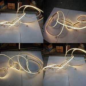 Rings LED Chandelier: Stunning Lighting Fixture-Kitchen Island