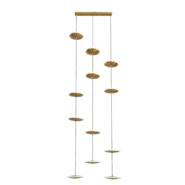 Rings LED Plate Staircase Chandelier-Staircase Chandelier
