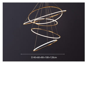 Rings Staircase Chandelier: Unparalleled Elegance-Staircase Chandelier