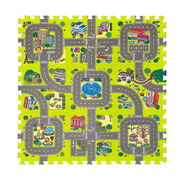 Road Trip Puzzle Play Mat – Soft Foam Adventure-Themed Floor Tiles-Toddler Play Mats