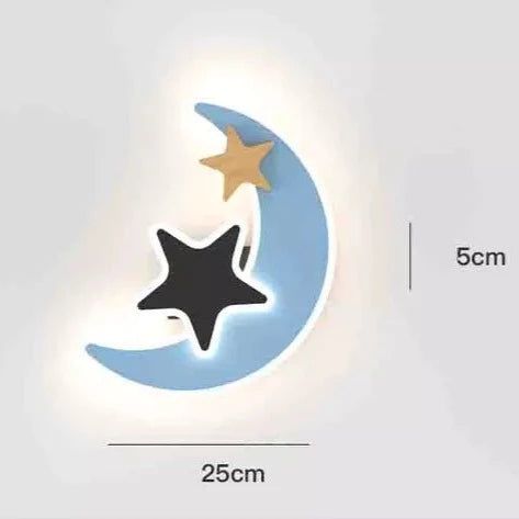 Rocket Moon Star Wall Lamp | Kid's room Lighting Decor-Kids Room Nursery Lighting