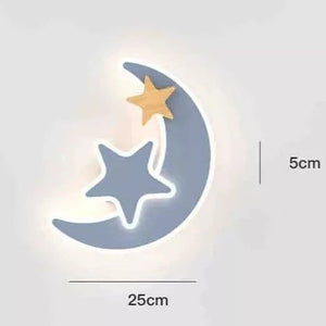 Rocket Moon Star Wall Lamp | Kid's room Lighting Decor-Kids Room Nursery Lighting