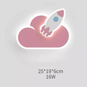 Rocket Moon Star Wall Lamp | Kid's room Lighting Decor-Kids Room Nursery Lighting