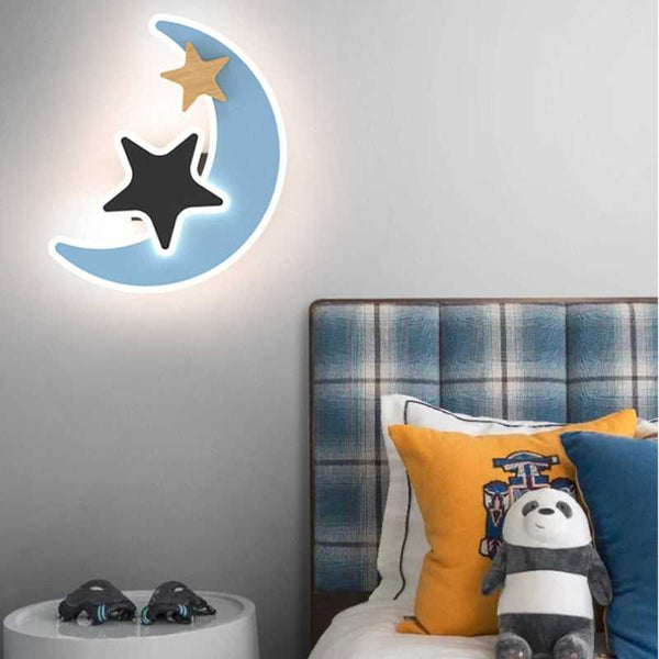 Rocket Moon Star Wall Lamp | Kid's room Lighting Decor-Kids Room Nursery Lighting