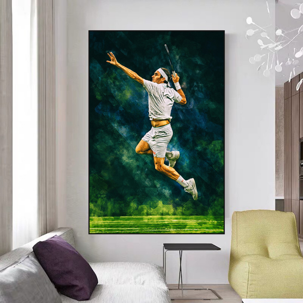 Roger Federer Canvas Wall Art – Decor for Tennis Fans-Wall Posters