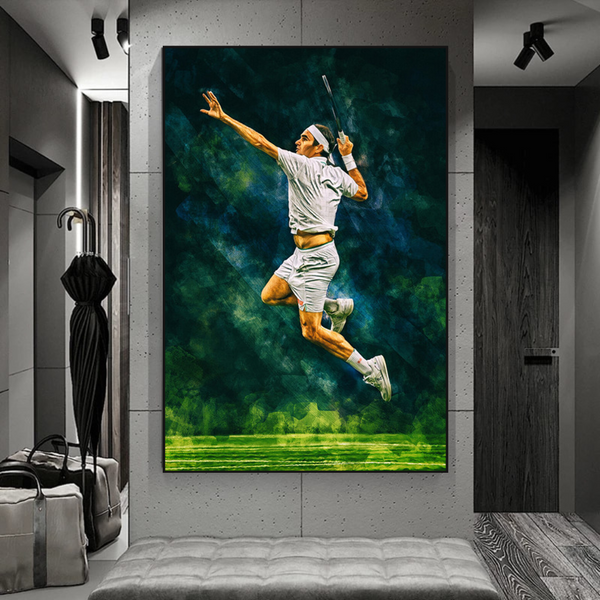 Roger Federer Canvas Wall Art – Decor for Tennis Fans-Wall Posters