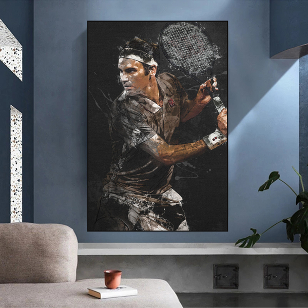 Roger Federer Canvas Wall Art - Sports Decor-Wall Posters