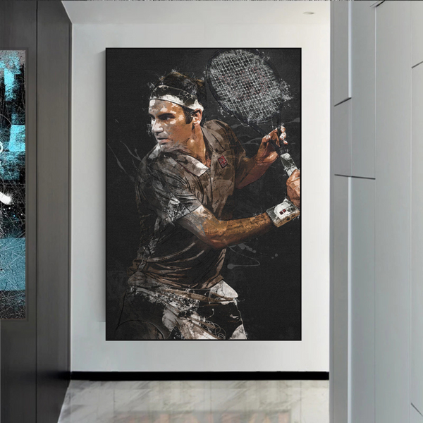 Roger Federer Canvas Wall Art - Sports Decor-Wall Posters
