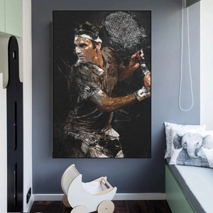 Roger Federer Canvas Wall Art - Sports Decor-Wall Posters