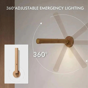 Rotatable Oak Wood 360° Wall Light USB Chargeable-Wall Lights