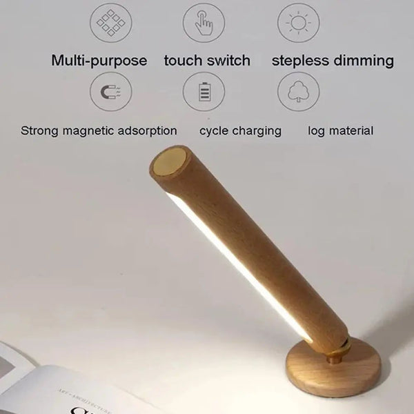 Rotatable Oak Wood 360° Wall Light USB Chargeable-Wall Lights