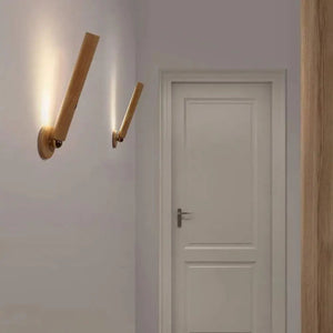 Rotatable Oak Wood 360° Wall Light USB Chargeable-Wall Lights