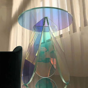 Round Acrylic Rainbow Coffee Tables Set-Coffee Table