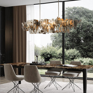 Rust Metal Chandelier: Exquisite Lighting Fixture-Kitchen Island