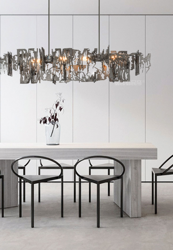 Rust Metal Chandelier: Exquisite Lighting Fixture-Kitchen Island