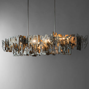 Rust Metal Chandelier: Exquisite Lighting Fixture-Kitchen Island