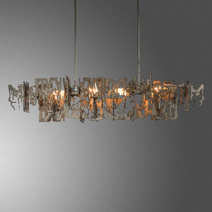 Rust Metal Chandelier: Exquisite Lighting Fixture-Kitchen Island