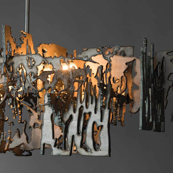 Rust Metal Chandelier: Exquisite Lighting Fixture-Kitchen Island