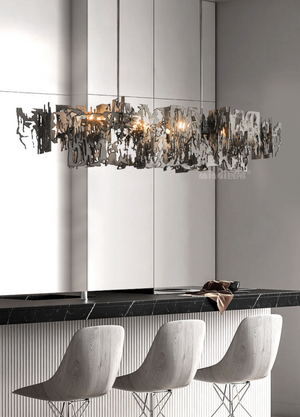 Rust Metal Chandelier: Exquisite Lighting Fixture-Kitchen Island
