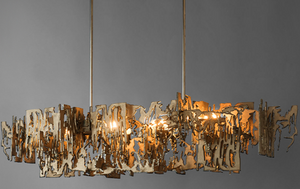 Rust Metal Chandelier: Exquisite Lighting Fixture-Kitchen Island