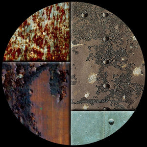 Rustic Elegance: European Style Iron Sheet Rust Wallpaper-Geometric Shapes Wallpaper