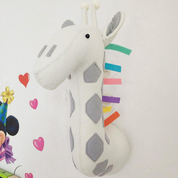 Safari Friends Plush Toy Head Wall Hanging-