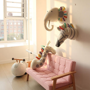 Safari Friends Plush Toy Head Wall Hanging-